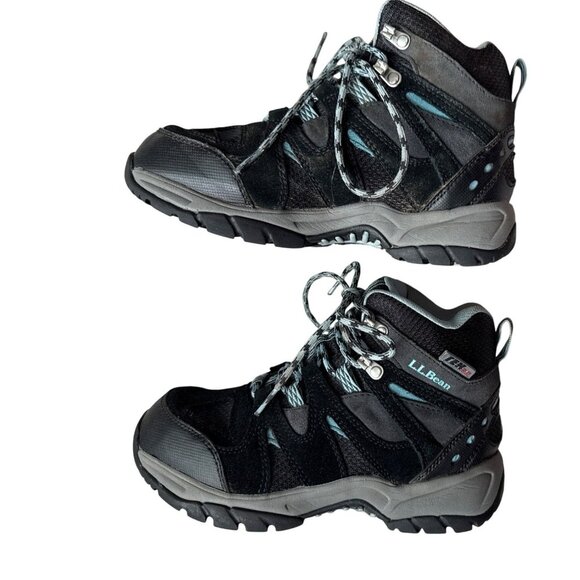 L.L.Bean Youth Hiking Boots Kids Size 5 Black Mid Lace Up Item 286156 Waterproof - Picture 1 of 12